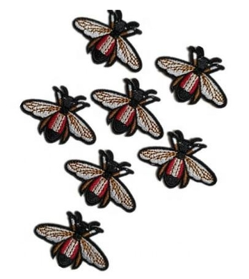 China Bee patches factory design with full embroidered iron on backing supplier