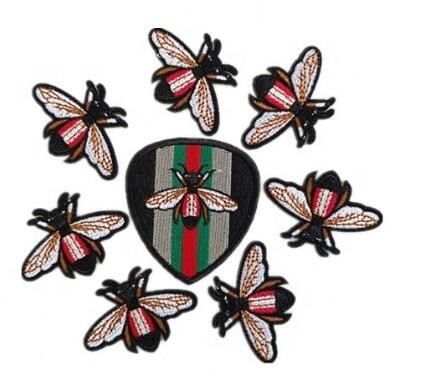 Bee patches factory design with full embroidered iron on backing supplier