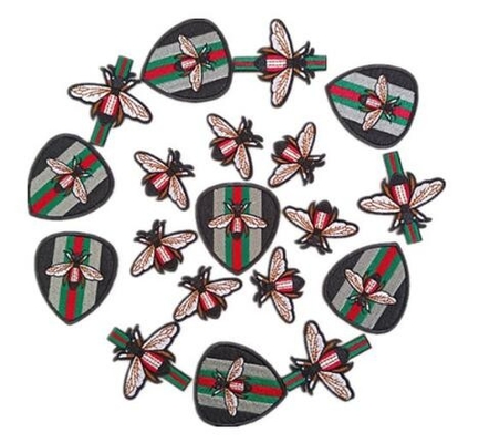 Bee patches factory design with full embroidered iron on backing supplier