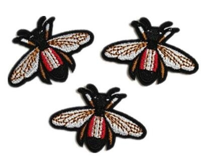 Bee patches factory design with full embroidered iron on backing supplier