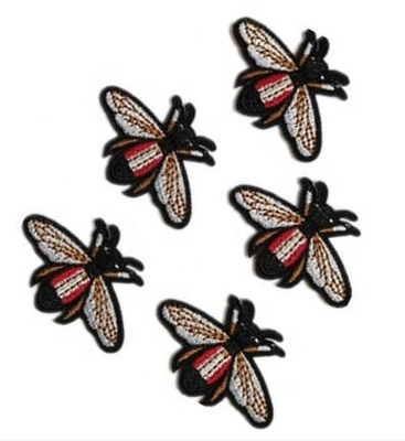 Bee patches factory design with full embroidered iron on backing supplier