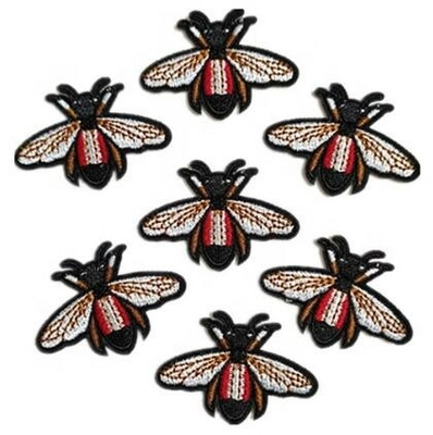 Bee patches factory design with full embroidered iron on backing supplier
